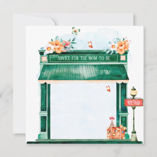 Pariser Café Boulangerie Mama Einladung (Vorderseite)