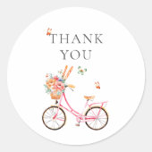 Pariser Café Boulangerie Pink Fahrrad Runder Aufkleber (Vorderseite)