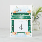 Pariser Café Boulangerie Tischnummer (Stehend Vorderseite)