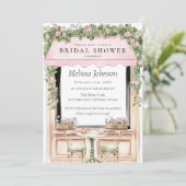 Pariser Café Bridal Dusche Einladung (Stehend Vorderseite)