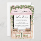 Pariser Café Bridal Dusche Einladung (Vorne/Hinten)