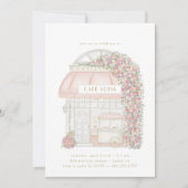 Pariser Café Girls Geburtstag Einladung (Vorderseite)