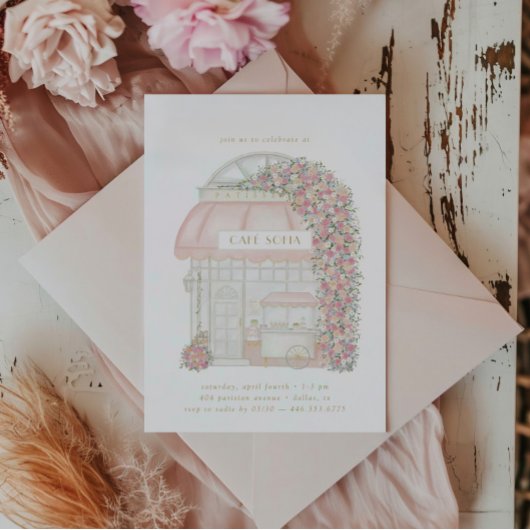 Pariser Café Girls Geburtstag Einladung