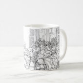 Pariser Café-Linienkunst-Minimalist-Becher Kaffeetasse (VorderseiteRechts)