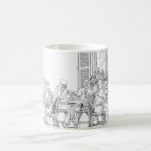 Pariser Café-Linienkunst-Minimalist-Becher Kaffeetasse (Mittel)