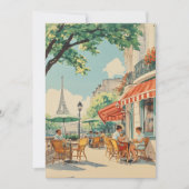 Pariser Café mit Eiffelblick Karte (Vorderseite)