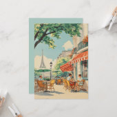 Pariser Café mit Eiffelblick Karte (Vorderseite/Rückseite Beispiel)