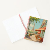 Pariser Café mit Eiffelblick Notizblock (Innenseite)