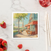 Pariser Café mit Eiffelblick Serviette (Beispiel)
