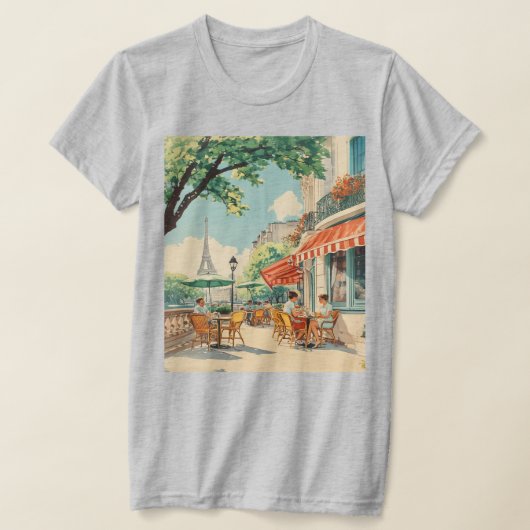 Pariser Café mit Eiffelblick T-Shirt (Ablage )