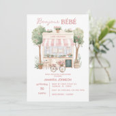 Pariser Café Nachmittagsdusche Einladung (Stehend Vorderseite)