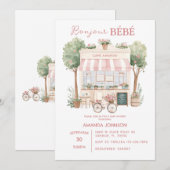 Pariser Café Nachmittagsdusche Einladung (Vorne/Hinten)