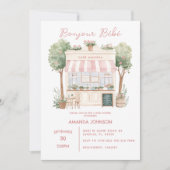 Pariser Café Nachmittagsdusche Einladung (Vorderseite)