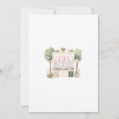 Pariser Café Nachmittagsdusche Einladung (Rückseite)