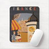 Pariser Café-Reise-Plakat-Mausunterlage Mousepad (Mit Mouse)