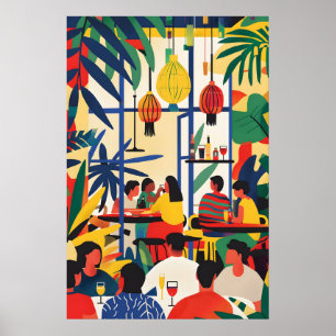 Pariser Café-Stimmung Maximalist Wall Print - Bold Poster
