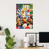 Pariser Café-Stimmung Maximalist Wall Print - Bold Poster (Heimbüro)
