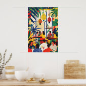 Pariser Café-Stimmung Maximalist Wall Print - Bold Poster (Küche)