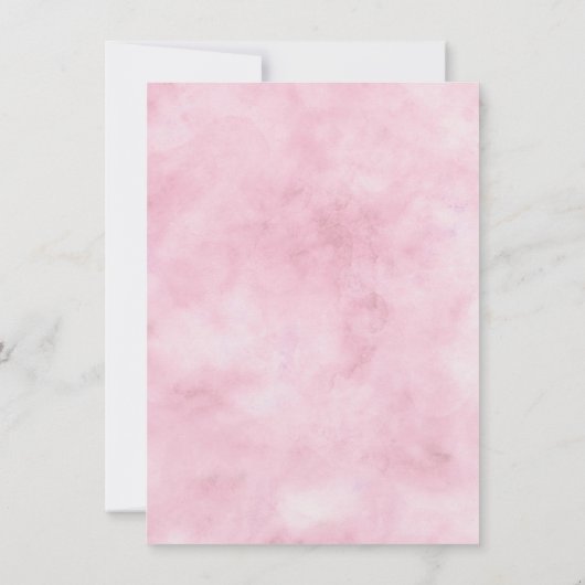 Pariser Charm Blue & Pink Blumenhexagon Hochzeit Einladung (Rückseite)