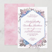 Pariser Charm Blue & Pink Blumenhexagon Hochzeit