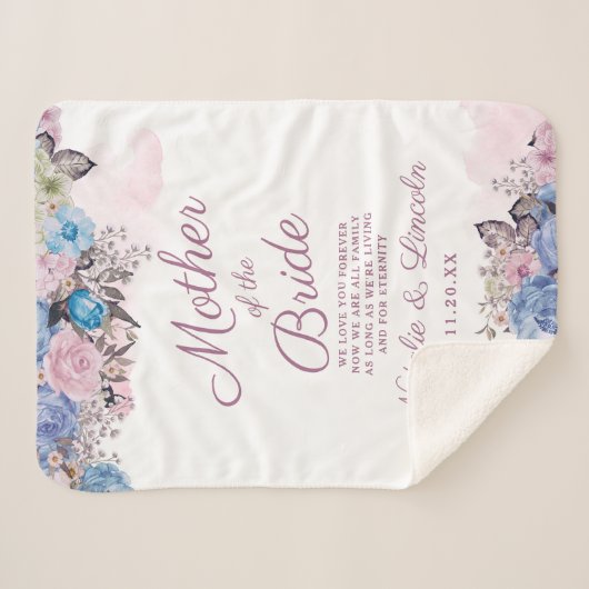 Pariser Charm Blue & Pink Mutter der Braut Sherpadecke (Vorderseite (Horizontal))
