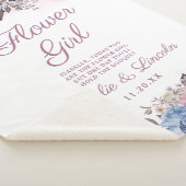 Pariser Charm Blumenzitat Blauer und rosa Chic Flo Sherpadecke (3/4)