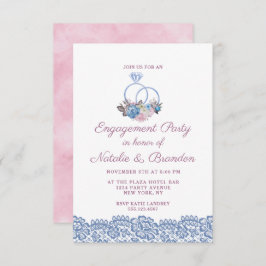 Pariser Charm-Chic-Hochzeitsrings-Engagement-Parte Einladung