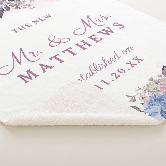 Pariser Charm Floral Der neue Mr. & Mrs. Newlyweds Sherpadecke (3/4)