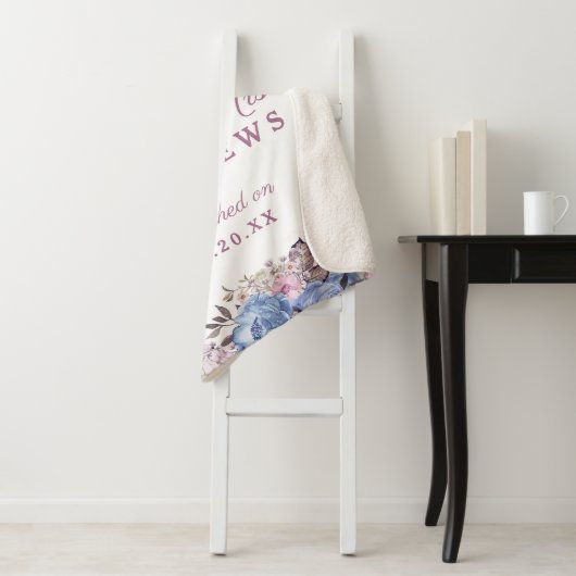 Pariser Charm Floral Der neue Mr. & Mrs. Newlyweds Sherpadecke (Beispiel)