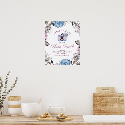 Pariser Charm Floral Foto Stand Hochzeitssing Poster (Küche)