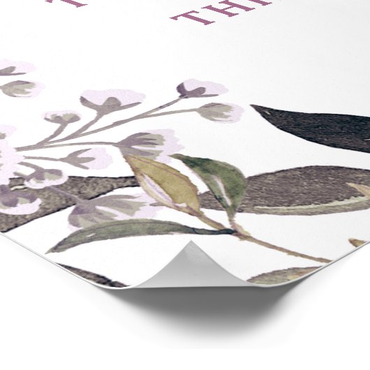 Pariser Charm Floral Foto Stand Hochzeitssing Poster (Ecke)