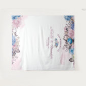 Pariser Charm Floral Wedding Foto Stand Hintergrun Wandteppich (Vorderseite (Horizontal))