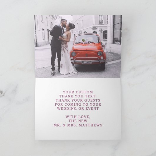 Pariser Charm Flroal Custom Wedding Foto Dankeskarte (Innenseite)