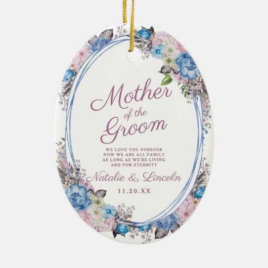 Pariser Charm Keepake Mutter des Groom Zitats Keramik Ornament (Hinten)