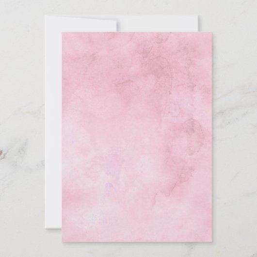 Pariser Charme Blau-Rosa Blumenstrauß Einladung (Rückseite)