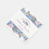 Pariser Charme Blau-Rosa-Blumenzange Serviette (Ecke)