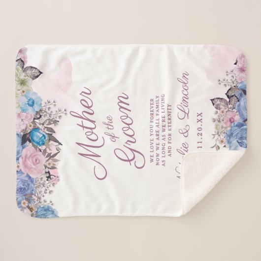 Pariser Charme Blau & Rosa Mutter des Bräutigams Sherpadecke (Vorderseite (Horizontal))