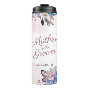 Pariser Charme Blau & Rosa Mutter des Bräutigams Thermosbecher