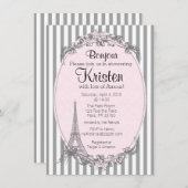 Pariser Chic Einladung zur Dusche (Vorne/Hinten)