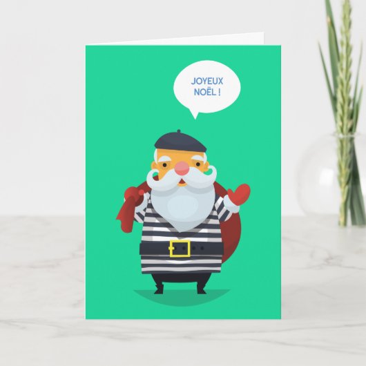 Pariser Chic Weihnachtsmann Karte (Vorderseite)