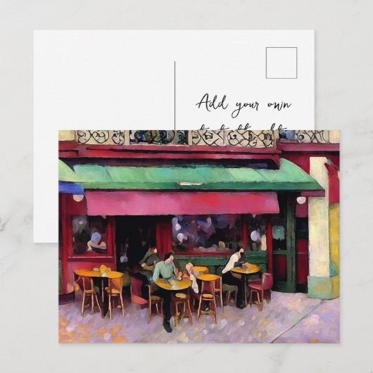 Pariser Coffee Shop Postkarte (Vorne/Hinten)