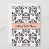 Pariser Coral Peach Bridal Dusche Einladungen (Rückseite)