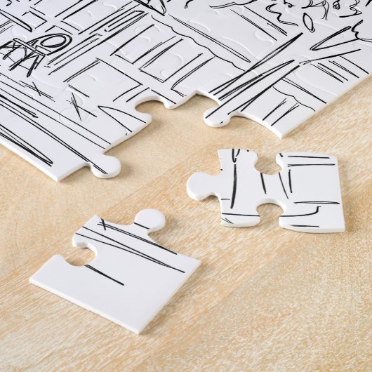Pariser Corner Black and White Jigsaw Puzzle (Seite)