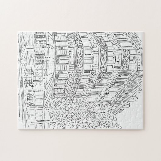 Pariser Corner Black and White Jigsaw Puzzle (Horizontal)