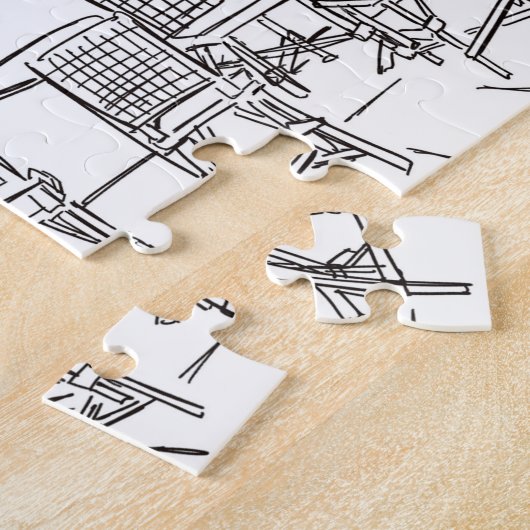 Pariser Corner Black and White Jigsaw Puzzle (Seite)