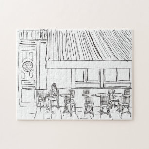Pariser Corner Black and White Jigsaw Puzzle