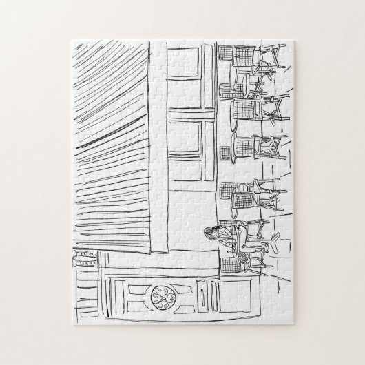 Pariser Corner Black and White Jigsaw Puzzle (Vertikal)