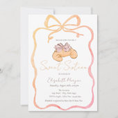 Pariser Croissant Chic Schleife Sweet 16 Einladung (Vorderseite)