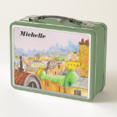 Pariser Dachdeckerkatze Metall Brotdose (Rückseite)