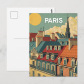 Pariser Dächer Postkarte (Vorne/Hinten)